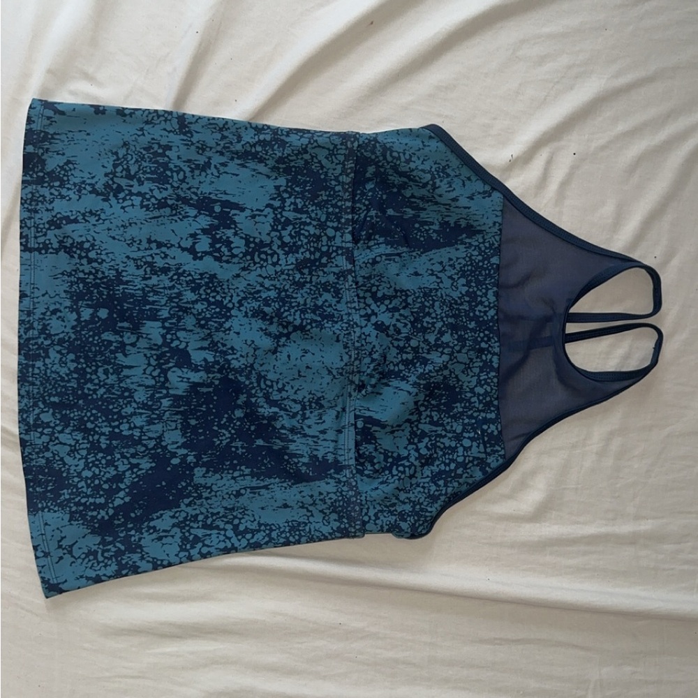 Nike Black and Blue Swim Top